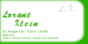 lorant klein business card