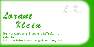 lorant klein business card